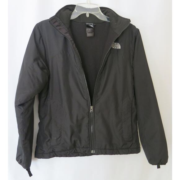 THE NORTH FACE Full Zip Fleece Lined Jacket Size S Women Black Pockets Outdoors - Picture 2 of 11